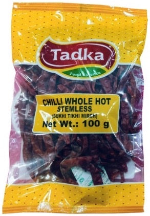 Tadka Chilli Whole Hot Stemless 100g